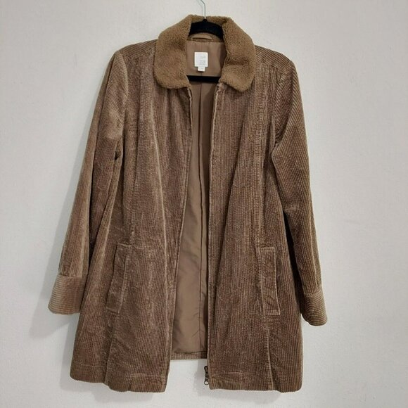 J. JILL Brown Chore Boy Farm HERITAGE TUMBLED CORD COAT Corduroy Zip Jacket Sz M - Picture 8 of 10
